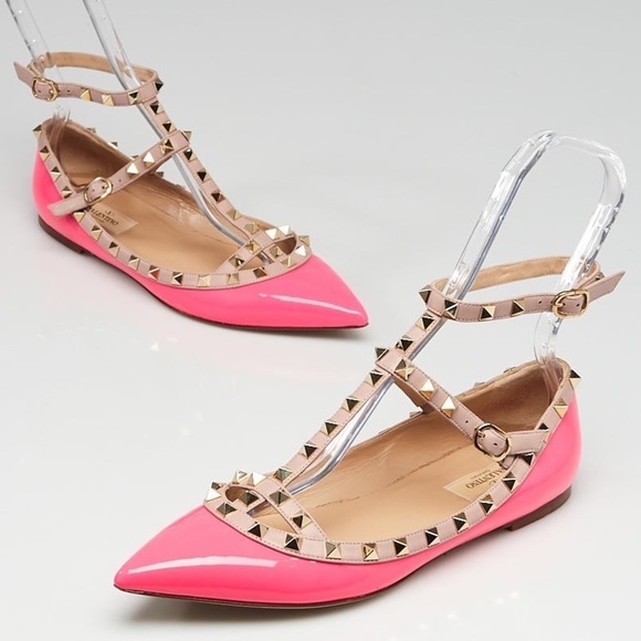 Valentino pink rock stud flats - Picture 2 of 12
